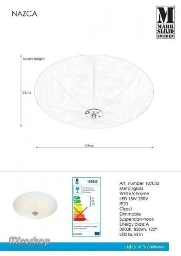 Стельовий світильник Markslojd 107030 NAZCA (96967)