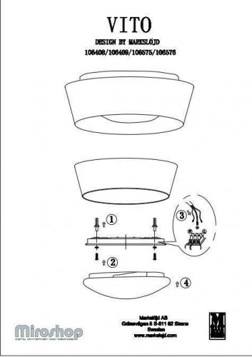 Стельовий світильник Markslojd 106409 VITO (88476)