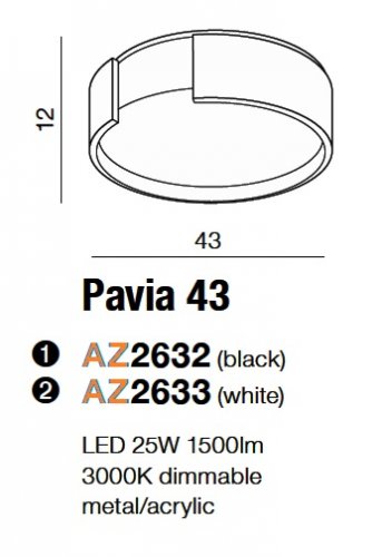 Потолочный светильник Azzardo AZ2633 Pavia 43 (white)