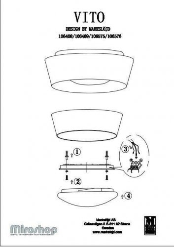 Стельовий світильник Markslojd 106408 VITO (88475)