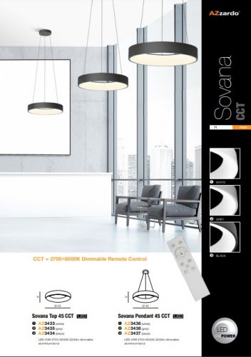 Потолочный светильник Azzardo AZ3433 Sovana Top 45 CCT (white)