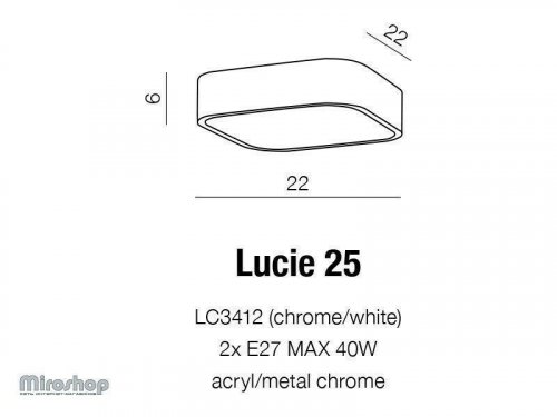 Светильник для ванной Azzardo AZ1308 Lucie 25 (LC3412-CH-WH) (15975)