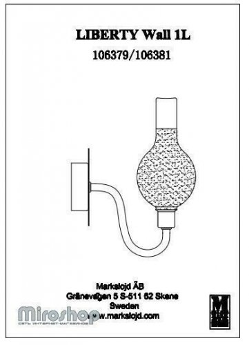 Бра для ванной Markslojd 106381 LIBERTY (88440)