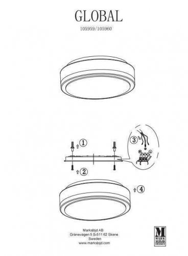 Світильник стельовий Markslojd 105960 GLOBAL (88467)