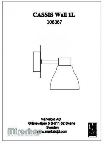 Бра для ванною Markslojd 106367 CASSIS (88435) 