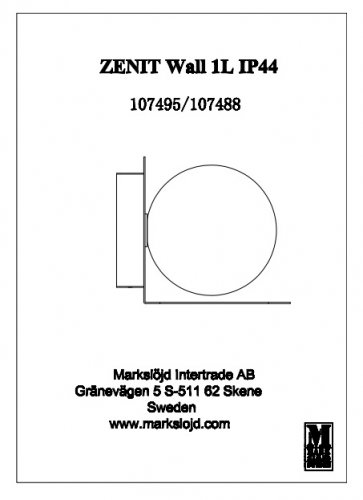 Настінний світильник Markslojd 107488 ZENIT 